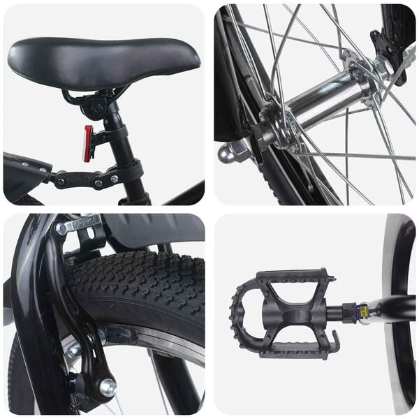 vidaXL B&oslash;rnecykel 20 tommer til b&oslash;rn i alderen 6-11 &aring;r Sort