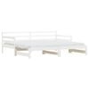 vidaXL daybed med udtr&aelig;k 90x190 cm massivt fyrretr&aelig; hvid