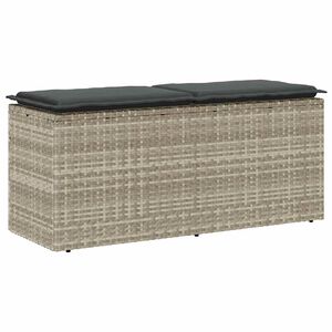 vidaXL haveb&aelig;nk med hynde 110x40x44 cm polyrattan lysegr&aring;