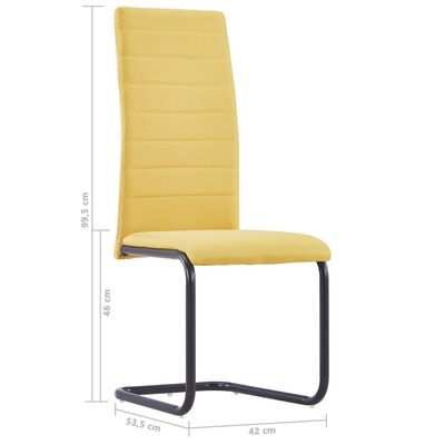 vidaXL spisebordsstole med cantilever 2 stk. stof gul