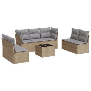 vidaXL sofas&aelig;t til haven 8 dele med hynder polyrattan beige