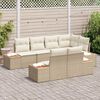 vidaXL Havesofa Sæt med pude 7 pcs Beige polyrattan