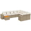 vidaXL sofas&aelig;t til haven 10 dele med hynder polyrattan beige