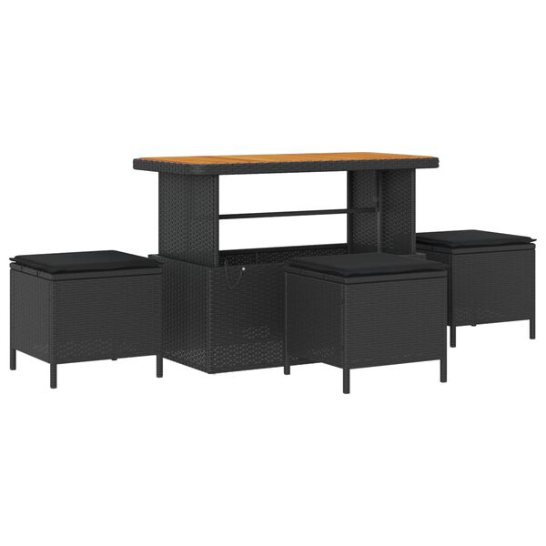 vidaXL Havesofa S&aelig;t 9 pcs Sort polyrattan