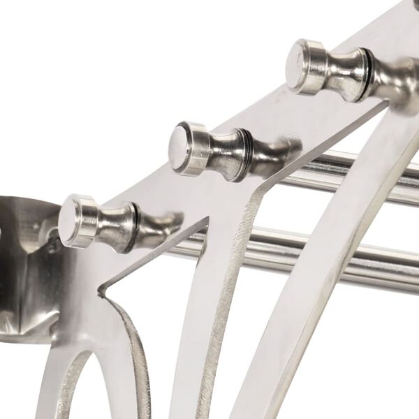 vidaXL v&aelig;gh&aelig;ngt knager&aelig;kke med hylde og spejl aluminium