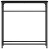 vidaXL Konsolbord Sort eg 75 x 19.5 x 75 cm Laminat træ og metal