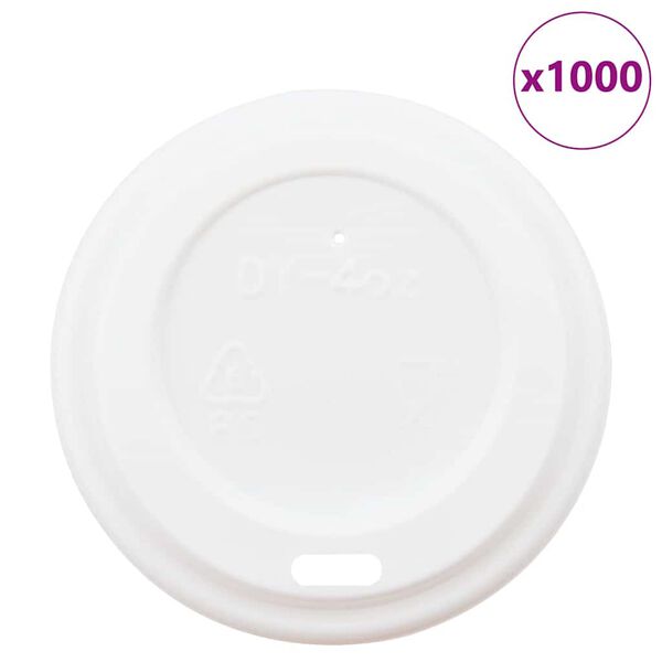 vidaXL papirkoplåg Ø60 mm 4 oz 1000 stk. hvid plast
