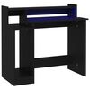 vidaXL skrivebord med LED-lys 97x45x90 cm konstrueret tr&aelig; sort