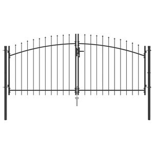vidaXL Dobbelt Port WOERDEN 299,5 x 149,5 cm St&aring;l Gr&aring; L&aring;ses