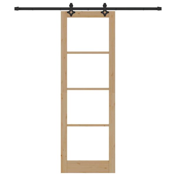 vidaXL Skydedør Naturfarvet 78 x 232 cm Massivt fyrretræ og glas