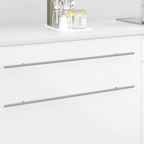 vidaXL Skab H&aring;ndtag 12 pcs S&oslash;lv 800 mm Rustfrit st&aring;l