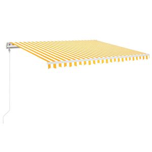 vidaXL markise 400x350 cm automatisk betjening gul og hvid