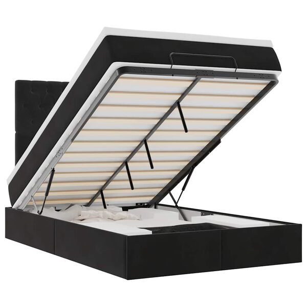 vidaXL osmannisk sengeramme med madrasser 120x190 cm fl&oslash;jl sort