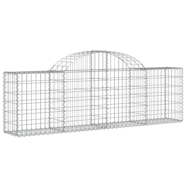 vidaXL buede gabionkurve 20 stk. 200x30x60/80 cm galvaniseret jern