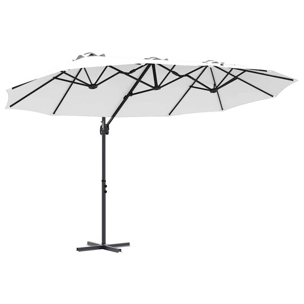 vidaXL Havekant parasol Sandfarvet 372 x 198 x 243 cm