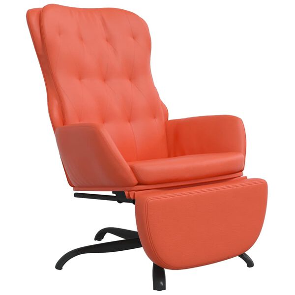 vidaXL l&aelig;nestol med fodst&oslash;tte kunstl&aelig;der r&oslash;d