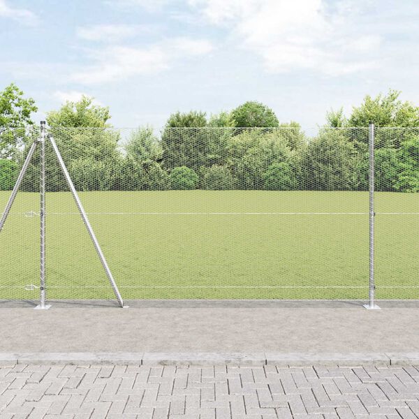 vidaXL Hegnsp&aelig;l S&oslash;lv 50 x 1,2 m (13 mm net) St&aring;l