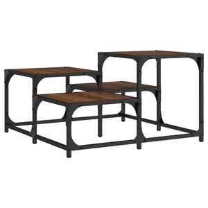 vidaXL sofabord 68x68x40 cm konstrueret træ brun egetræsfarve