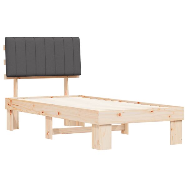 vidaXL Sengestel med Polstret Hovedgavl Mørkegrå 90 x 200 cm