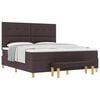 vidaXL Box spring seng med hovedg&aelig;rde M&oslash;rkebrun 200 x 180 cm Stof