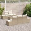 vidaXL Havesofa S&aelig;t med pude 6 pcs Beige polyrattan