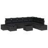 vidaXL Havesofa S&aelig;t 9 stk. Sort polyrattan