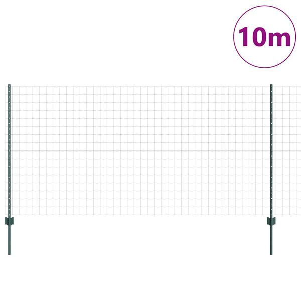 vidaXL Hegn med post Gr&oslash;n 1,2 x 10 m St&aring;l