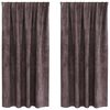 vidaXL Velour Gardiner 2 stk. Brun 175 x 140 cm Fl&oslash;jl