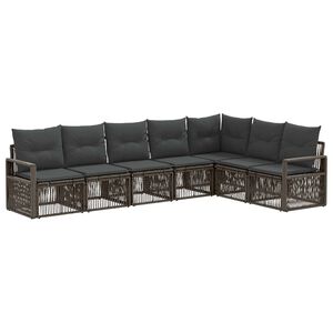 vidaXL Havesofa S&aelig;t 7 stk. Gr&aring; polyrattan