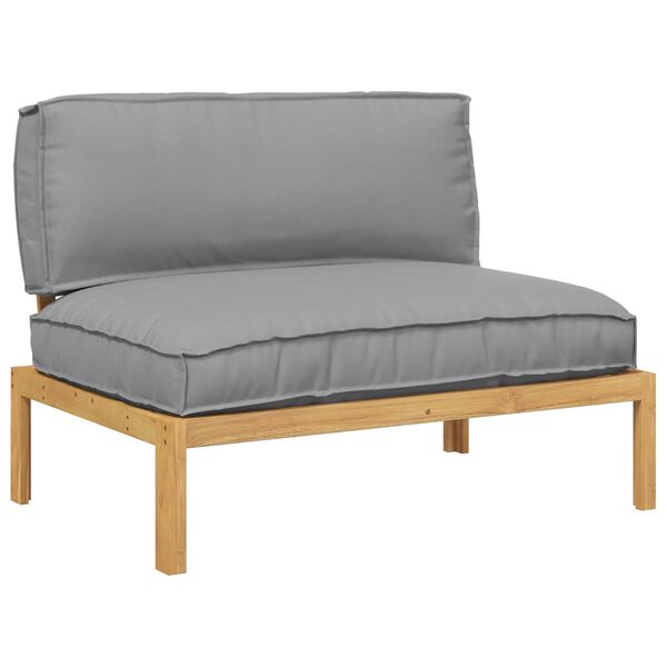 vidaXL Sofa S&aelig;t med pude Gr&aring; 120 x 80 x 69 cm Massivt Akacietr&aelig;