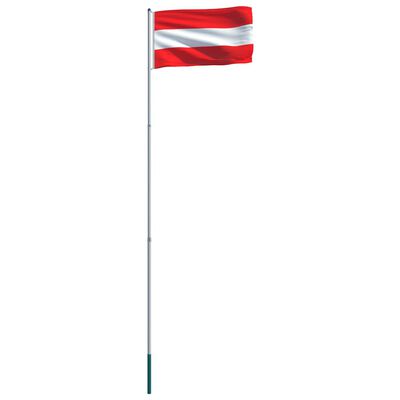 vidaXL Østrigs flag og flagstang 6 m aluminium