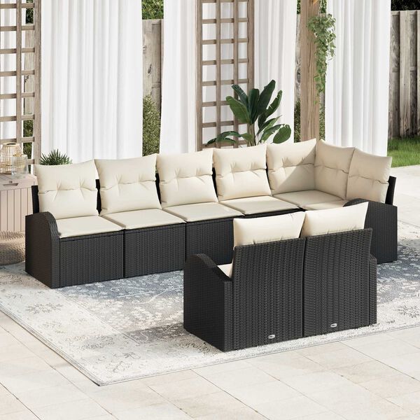vidaXL Havesofa S&aelig;t 8 pcs polyrattan