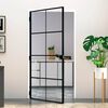 vidaXL d&oslash;r 102x201,5 cm h&aelig;rdet glas og aluminium sort