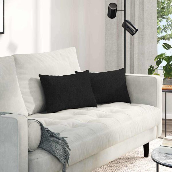 vidaXL Sofapuder 2 pcs Sort 50 x 30 cm Stof