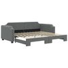 vidaXL daybed med udtr&aelig;k 90x200 cm stof m&oslash;rkegr&aring;