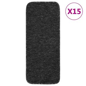 vidaXL skridsikre trappem&aring;tter 15 stk. 60x25 cm rektangul&aelig;r antracit