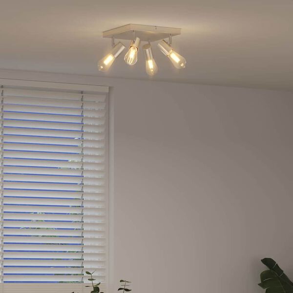 vidaXL Loftsspot med spotlights Nikkel 26,5 x 26 x 11,5 cm Metal