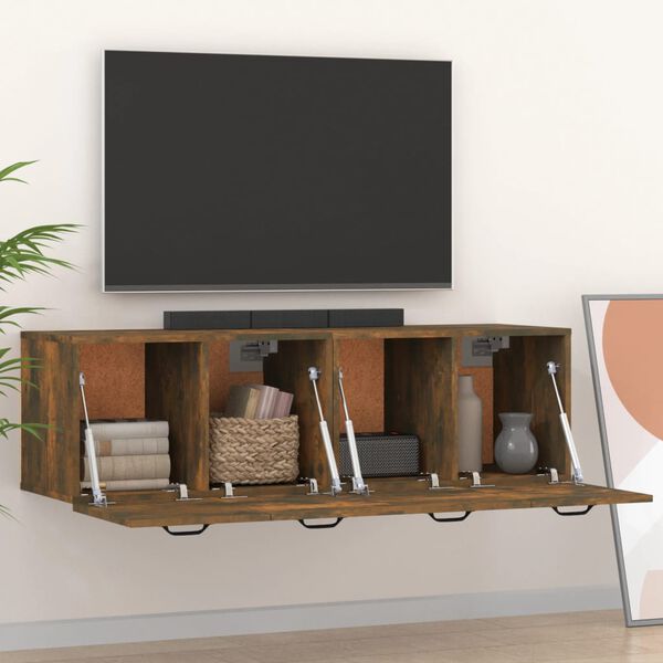 vidaXL v&aelig;gskabe 2 stk. 80x35x36,5 cm konstrueret tr&aelig; sonoma-eg