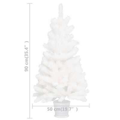 vidaXL kunstigt juletræ med naturtro nåle 90 cm hvid