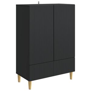 vidaXL Sideboard med skuffe Sort 66 x 34,5 x 95 cm Konstrueret tr&aelig;