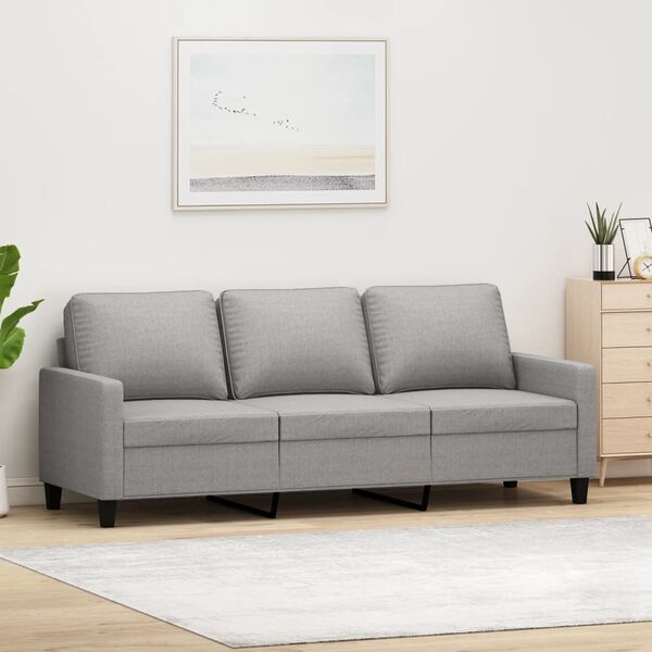 vidaXL 3-personers sofa 180 cm stof lysegr&aring;