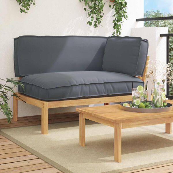 vidaXL Sofa S&aelig;t med pude Antracit 133 x 92 x 69 cm Massivt Akacietr&aelig;