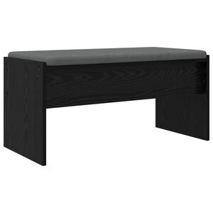 vidaXL Hallb&aelig;nk med pude Sort eg 83 x 38 x 40 cm