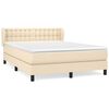 vidaXL kontinentalseng med madras 140x190 cm stof cremefarvet