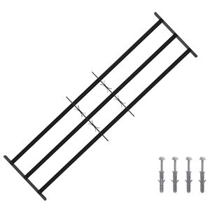 vidaXL Sikkerhedsrist til vinduer med 3 tv&aelig;rst&aelig;nger 3 pcs 93-174 cm