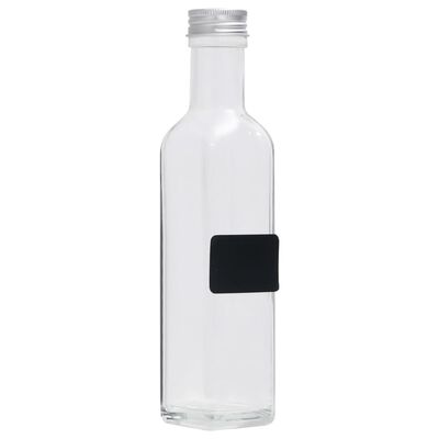 vidaXL glasflasker med skruelåg 20 stk. 250 ml firkantet