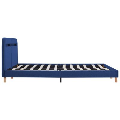 vidaXL sengestel med LED 180 x 200 cm stof blå