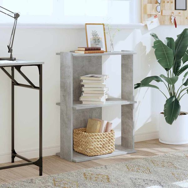 vidaXL bogreol 60x30x80 cm 3 hylder konstrueret træ betongrå