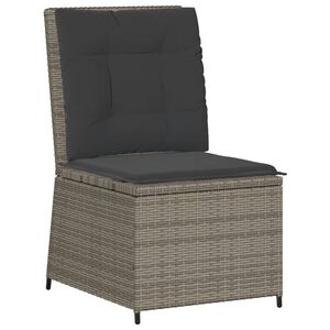 vidaXL loungestol med hynder og l&aelig;nefunktion polyrattan gr&aring;