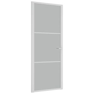 vidaxL d&oslash;r 83x201,5 cm mat glas og aluminium hvid